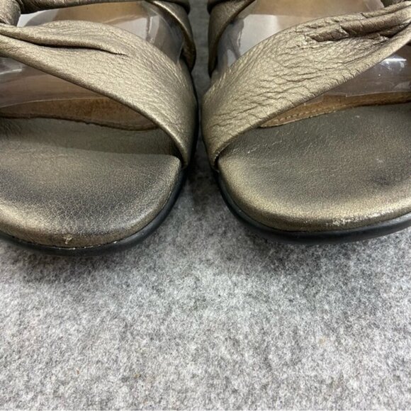 Clarks Artisan Lucena Pewter Leather Strappy Sandals Women's Size 9M - Picture 4 of 13